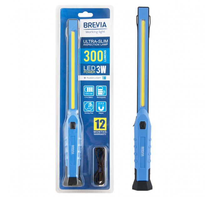 Фонарь инспекционный Brevia LED 3W COB+1W LED 300lm, 2000mAh, цена: 825 грн.