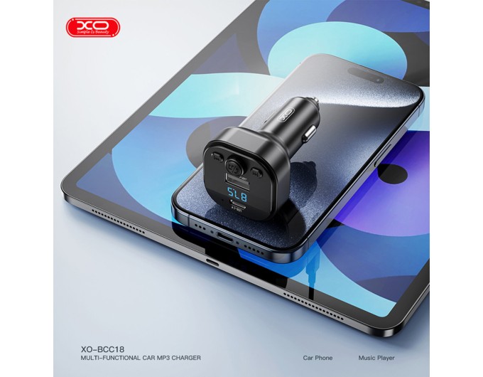 FM-трансмиттер XO BCC18 Smart Bluetooth+MP3 Type-C черный, цена: 259 грн.