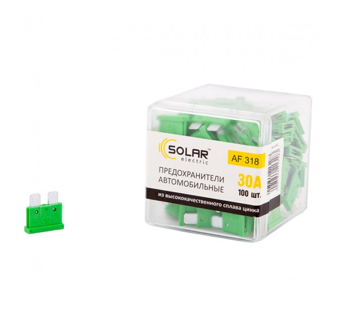 Набор предохранителей Solar "стандарт", цинковый сплав 30А, 100шт, цена: 170 грн.
