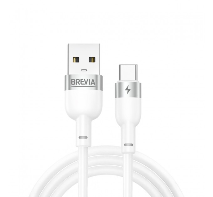 Кабель Brevia USB to Type-C 2,4А 1,2м, белый box, цена: 142 грн.