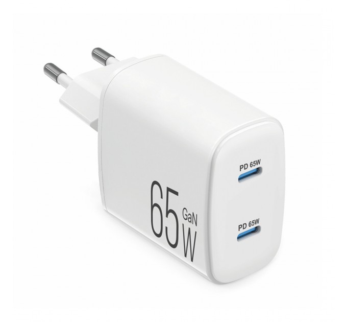 Сетевое зарядное устройство Brevia ePowerGaN PD65W 2xUSB-C белый, цена: 1 275 грн.