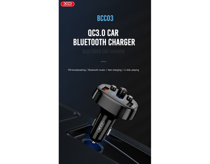 FM-трансмиттер XO BCC03 Bluetooth+QC черный, цена: 399 грн.