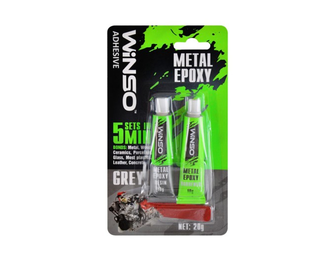 Двухкомпонентный эпоксидный клей Winso Metal Epoxy серый, 20г, цена: 69 грн.