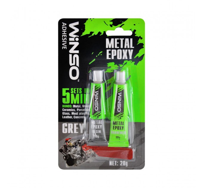 Двухкомпонентный эпоксидный клей Winso Metal Epoxy серый, 20г, цена: 53 грн.