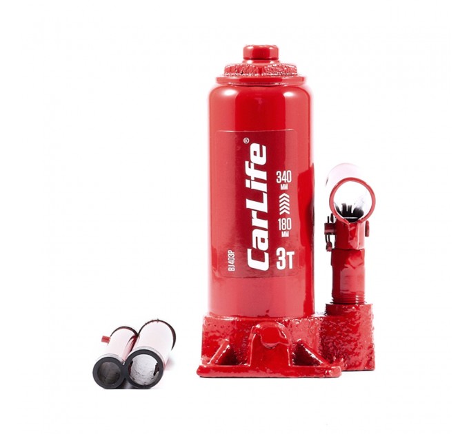 Домкрат гидравлический бутылочный CarLife 3т 180-340мм в кейсе, цена: 769 грн.