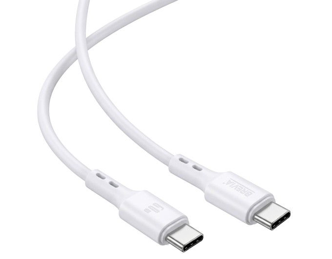Кабель Brevia Type-C to Type-C 60W 1м, білий ZIP, ціна: 167 грн.