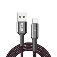 Кабель Brevia USB to Type-C 2,4А 1,2м, черный box