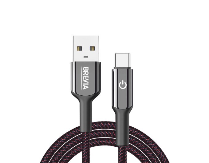Кабель Brevia USB to Type-C 2,4А 1,2м, чорний box, ціна: 251 грн.