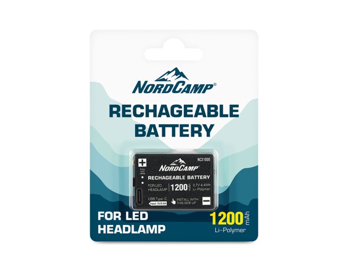 Акумулятор Nord Camp Li-ion 1200mAh Type C для налобних ліхтарів, ціна: 196 грн.