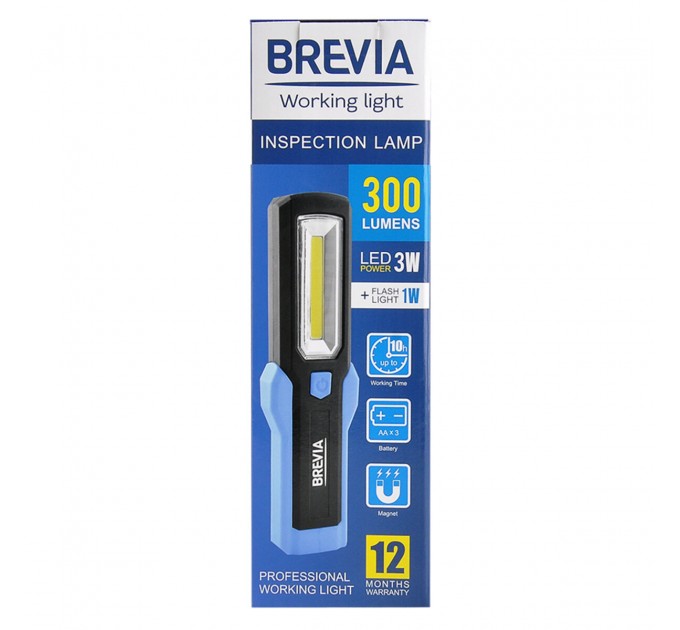 Фонарь инспекционный Brevia LED 3W COB+1W LED 300lm, 3xAA, цена: 495 грн.
