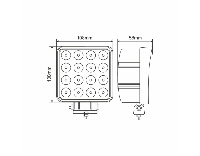 Фара светодиодная Brevia Epistar white Spot 10-30V, 48W (16x3W), 3520Lm, 1шт, цена: 595 грн.