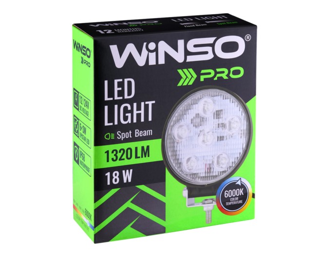 Фара світлодіодна Winso Pro Epistar точковий 10-30V, 18W (6x3W), 1шт, ціна: 370 грн.