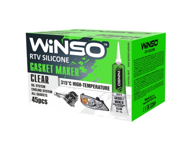 Герметик высокотемпературный Winso +315⁰C силиконовый прозрачный, 25г, цена: 20 грн.