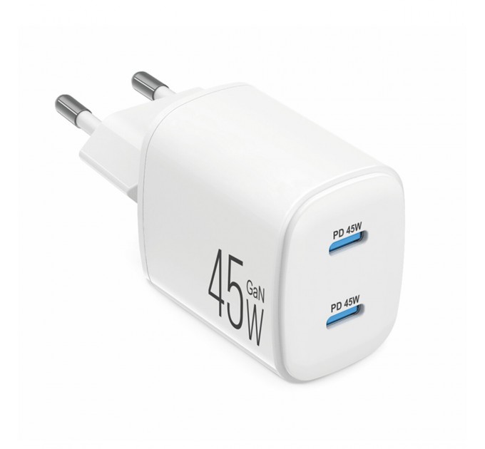 Сетевое зарядное устройство Brevia ePowerGaN PD45W 2xUSB-C белый, цена: 939 грн.
