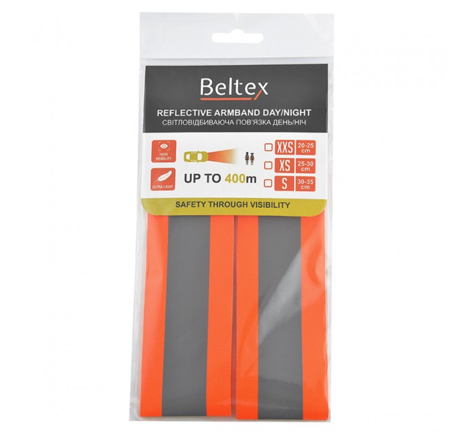 Светоотражающая детская повязка Beltex оранжевая день/ночь XXS 20-25см, цена: 53 грн.