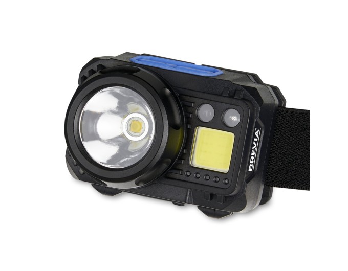 Фонарь налобный Brevia 500Lm, 3W CREE XPG+COB, 1200mAh/3xAAA, с сенсором белый/красный, цена: 999 грн.
