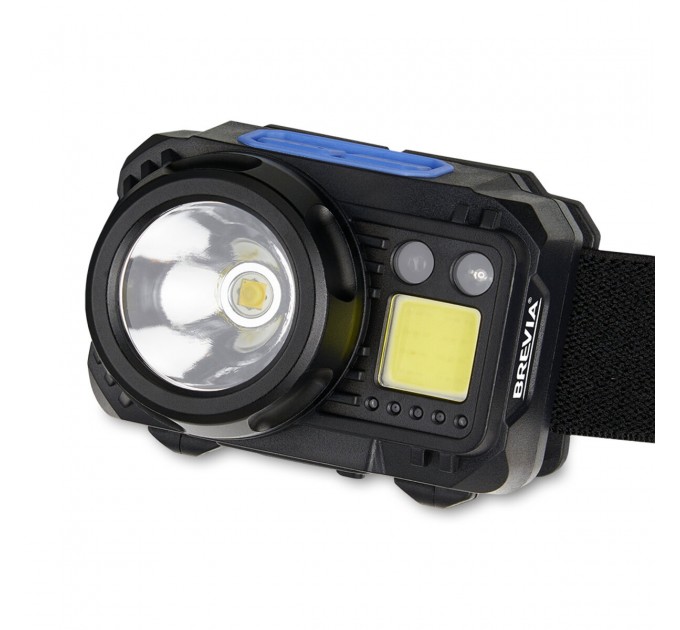 Фонарь налобный Brevia 500Lm, 3W CREE XPG+COB, 1200mAh/3xAAA, с сенсором белый/красный, цена: 999 грн.