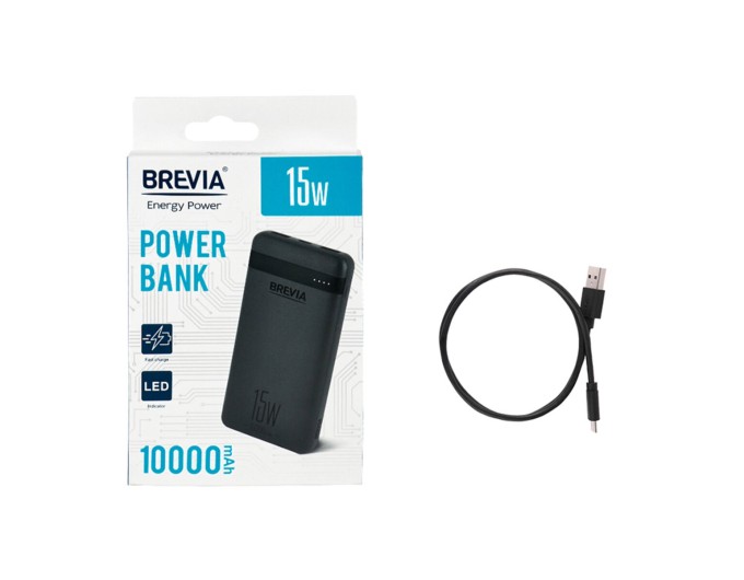 Повербанк (Power Bank) Brevia 10000mAh 15W Li-Pol чорний, ціна: 499 грн.