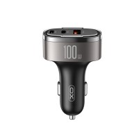 Автомобильное зарядное устройство XO CC61 Smart USB/Type-C/Lightning 100W серебряное