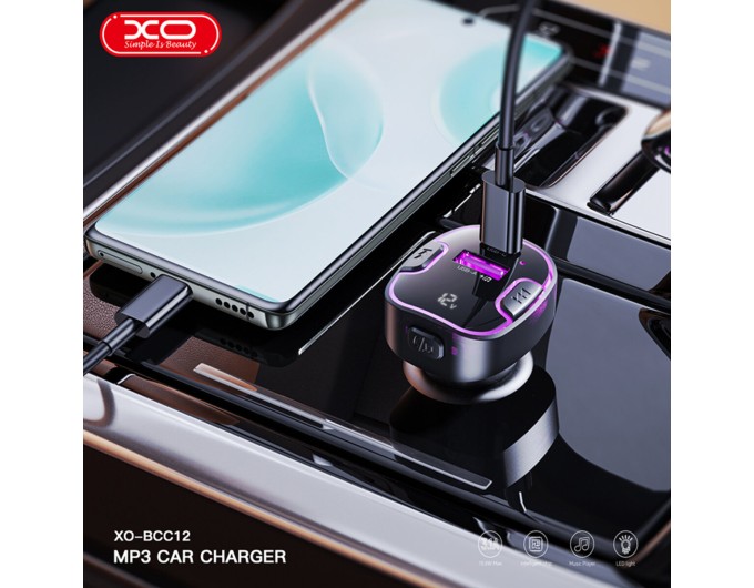 FM-трансмиттер XO BCC12 Intelligent Bluetooth+MP3 черный, цена: 299 грн.