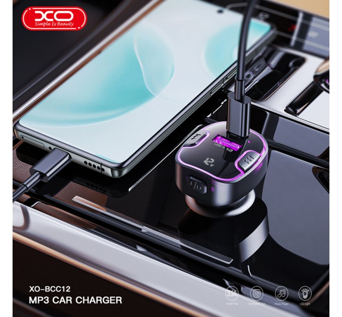 FM-трансмітер XO BCC12 Intelligent Bluetooth+MP3 чорний, ціна: 279 грн.