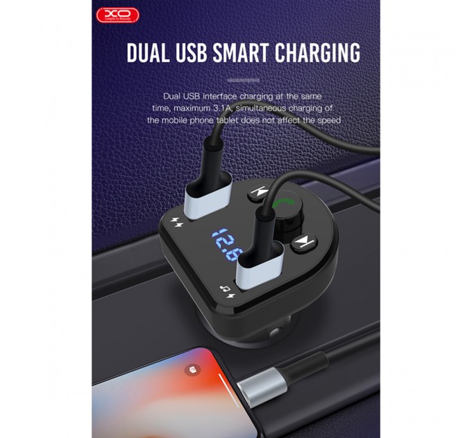 FM-трансмітер XO BCC01 Bluetooth+FM+MP3 чорний, ціна: 369 грн.