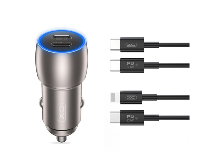 Автомобильное зарядное устройство XO CC51 PD40W Metal Intelligent Dual + Lightning кабель, цена: 329 грн.