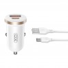 Автомобильное зарядное устройство XO CC56 Plastic mini 30W+ Type-c кабель белый, цена: 199 грн.