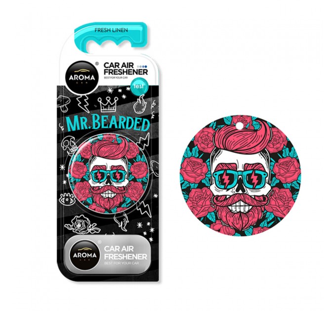 Ароматизатор Aroma Car Polymer Circle Mr.Bearded - Fresh Linen сухой, цена: 130 грн.