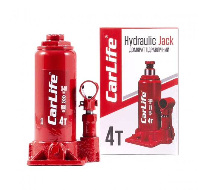 Домкрат гідравлічний пляшковий CarLife 4т 180-340мм, ціна: 737 грн.