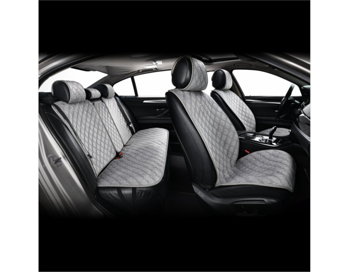 Комплект преміум накидок для сидінь CarLife Turbo, grey, ціна: 4 561 грн.