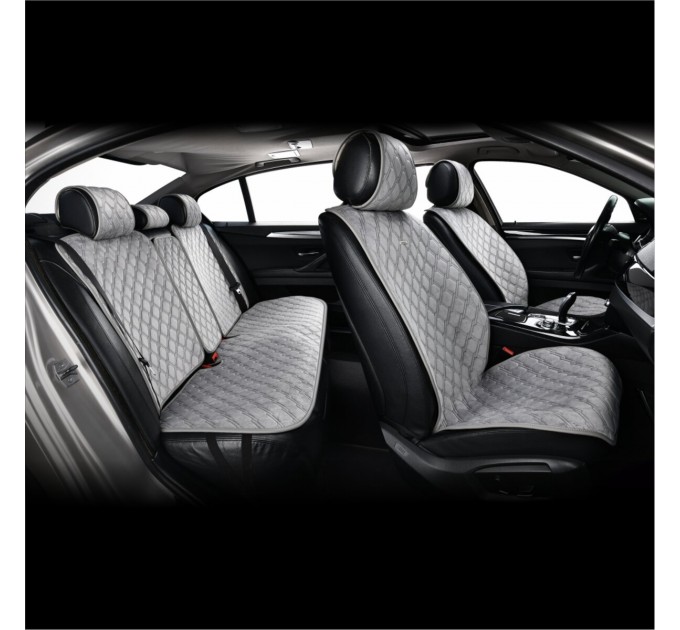 Комплект преміум накидок для сидінь CarLife Turbo, grey, ціна: 4 561 грн.