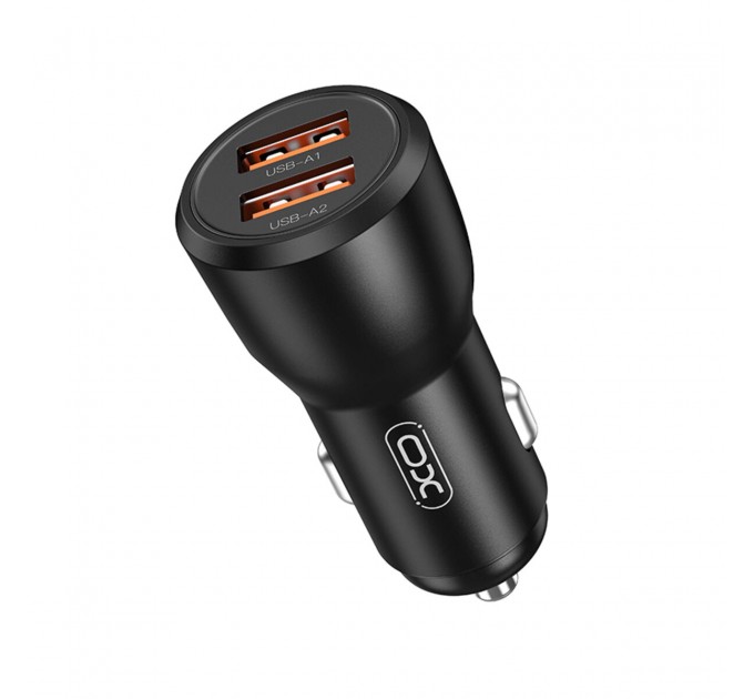 Автомобильное зарядное устройство XO CC55 QC18W+USB12W+ Lightning кабель черный, цена: 149 грн.