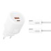 Сетевое зарядное устройство XO L144 PD20W 1USB-A+1USB-C + Type C кабель белый, цена: 259 грн.