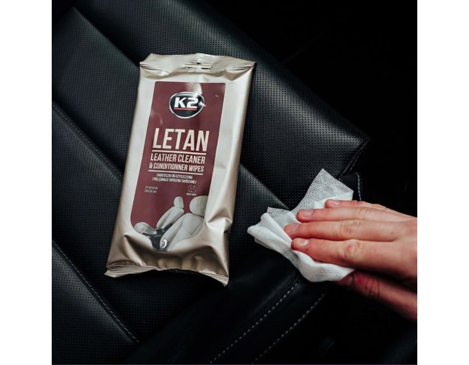 Вологі серветки для очищення шкіряної оббивки K2 Letan Leather Cleaner&Conditionner Wipes, ціна: 76 грн.