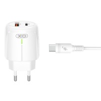 Сетевое зарядное устройство XO L114 PD20W/QC18W + Lightning кабель белый