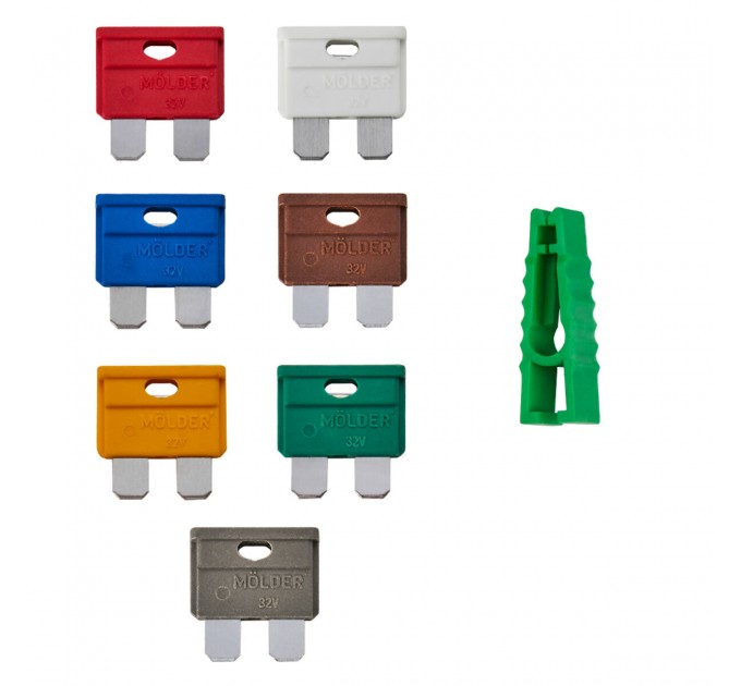 Набір запобіжників Molder "стандарт" (5А,7,5А,10А,15А,20А,25А,30А), 10шт, ціна: 45 грн.