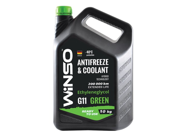 Антифриз Winso Antifreeze & Coolant Green G11 -40°C готовый зеленый 10кг, цена: 1 224 грн.