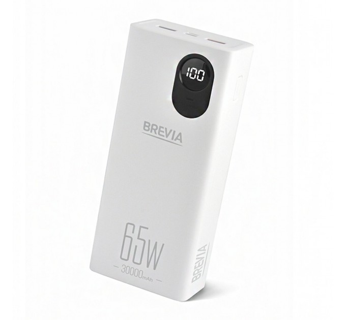 Повербанк (Power Bank) Brevia 30000mAh 65W Li-Pol, LCD білий, ціна: 1 785 грн.
