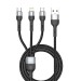 Кабель Brevia 3in1 USB to Lightning+Micro+Type-C 3A 1,2м, черный, цена: 284 грн.