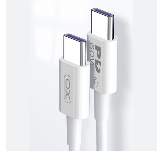 Кабель XO Type-C to Type-C 60W 1м белый, цена: 79 грн.