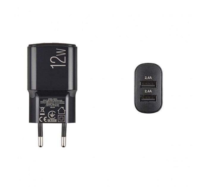 Сетевое зарядное устройство Winso Pro 12W 2xUSB-A черный, цена: 220 грн.