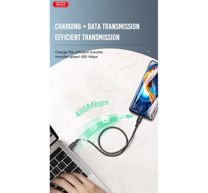 Кабель XO Type-C to Type-C 100W 1,5м черный, цена: 219 грн.