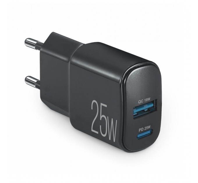 Сетевое зарядное устройство Brevia ePower PD25W USB-C+USB-A черный, цена: 443 грн.