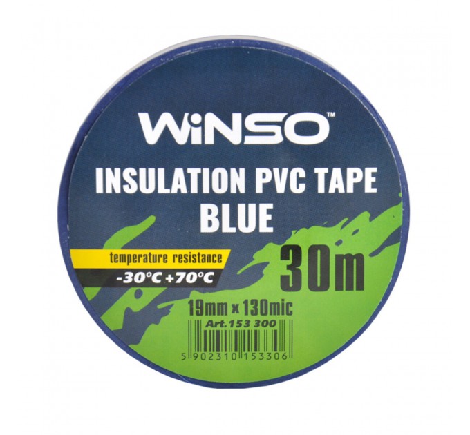 Лента изоляционная ПВХ Winso д.30м, ш.19мм, т.130мк, синяя, цена: 43 грн.
