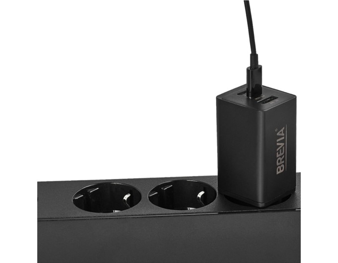 Сетевое зарядное устройство Brevia ePowerGaN PD65W 2xUSB-C+USB-A черный, цена: 1 214 грн.