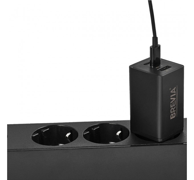 Сетевое зарядное устройство Brevia ePowerGaN PD65W 2xUSB-C+USB-A черный, цена: 1 187 грн.