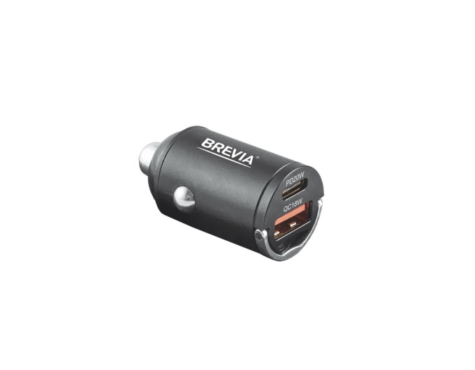 Автомобильное зарядное устройство Brevia ePower NanoMetal 38W 1xUSB-C+1xUSB-A черный, цена: 485 грн.