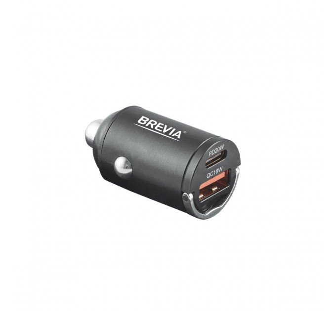 Автомобильное зарядное устройство Brevia ePower NanoMetal 38W 1xUSB-C+1xUSB-A черный, цена: 474 грн.