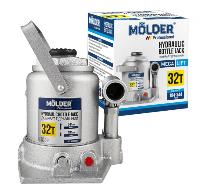 Домкрат гідравлічний пляшковий Molder 32т 194-344мм, ціна: 2 627 грн.